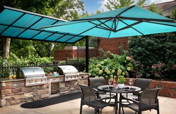 Gourmet outdoor kitchen and grill areas